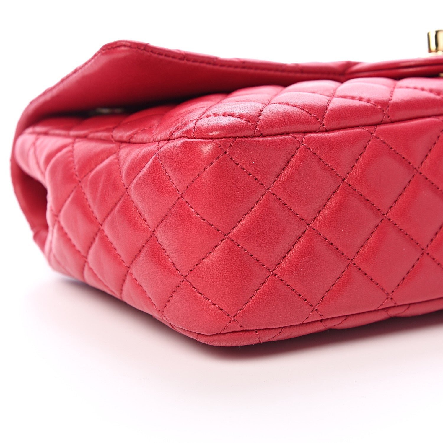 Chanel Lambskin Quilted Valentine Charms Medium Flap Red 8 of 9