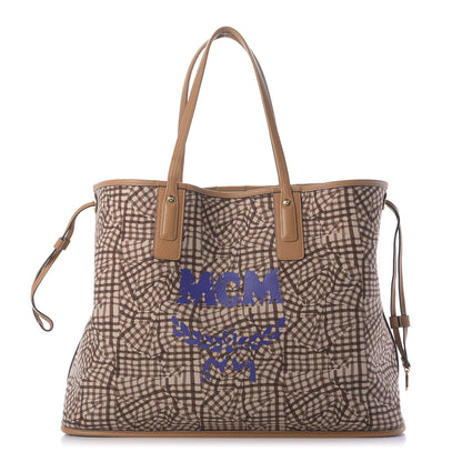 MCM Visetos Large Liz Reversible Shopper Tote Cognac 3 of 9
