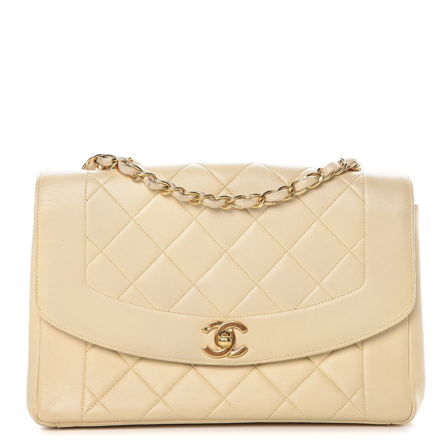 Chanel Lambskin Quilted Small Single Flap Beige 1 of 17
