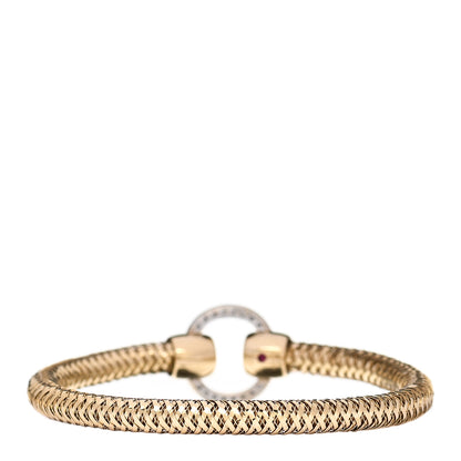 Roberto Coin 18K Yellow White Gold Diamond Primavera Bangle Bracelet 2 of 3