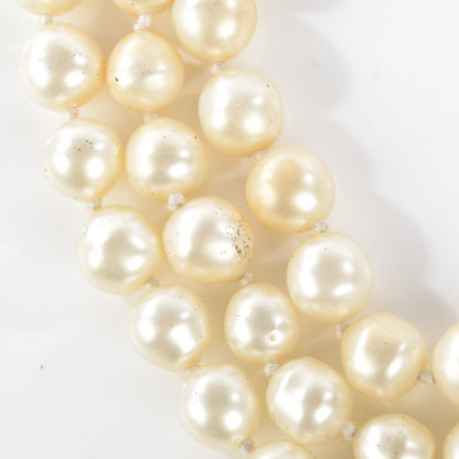 Chanel Pearl Triple Strand CC Short Necklace Gold 3 of 7
