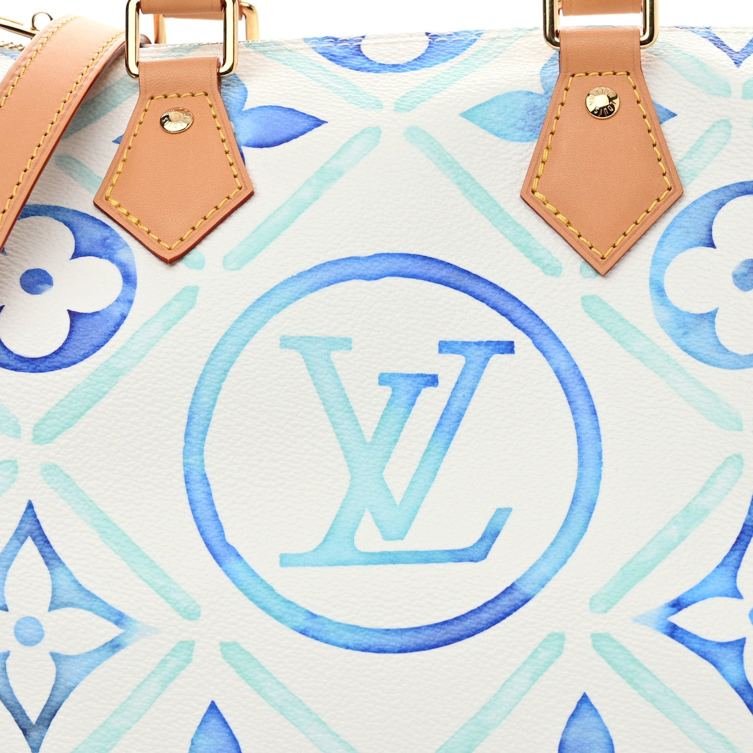 Louis Vuitton Monogram Tiles By The Pool Speedy Bandouliere 25 Lagoon Blue 7 of 9