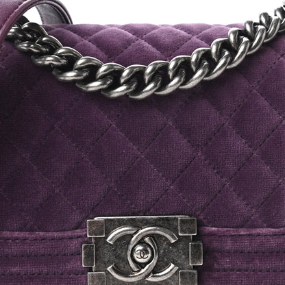 Chanel Velvet Quilted Small Boy Flap Purple 10 of 12