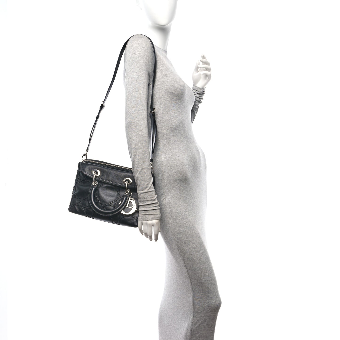 Lambskin Cannage Medium Granville Tote Black