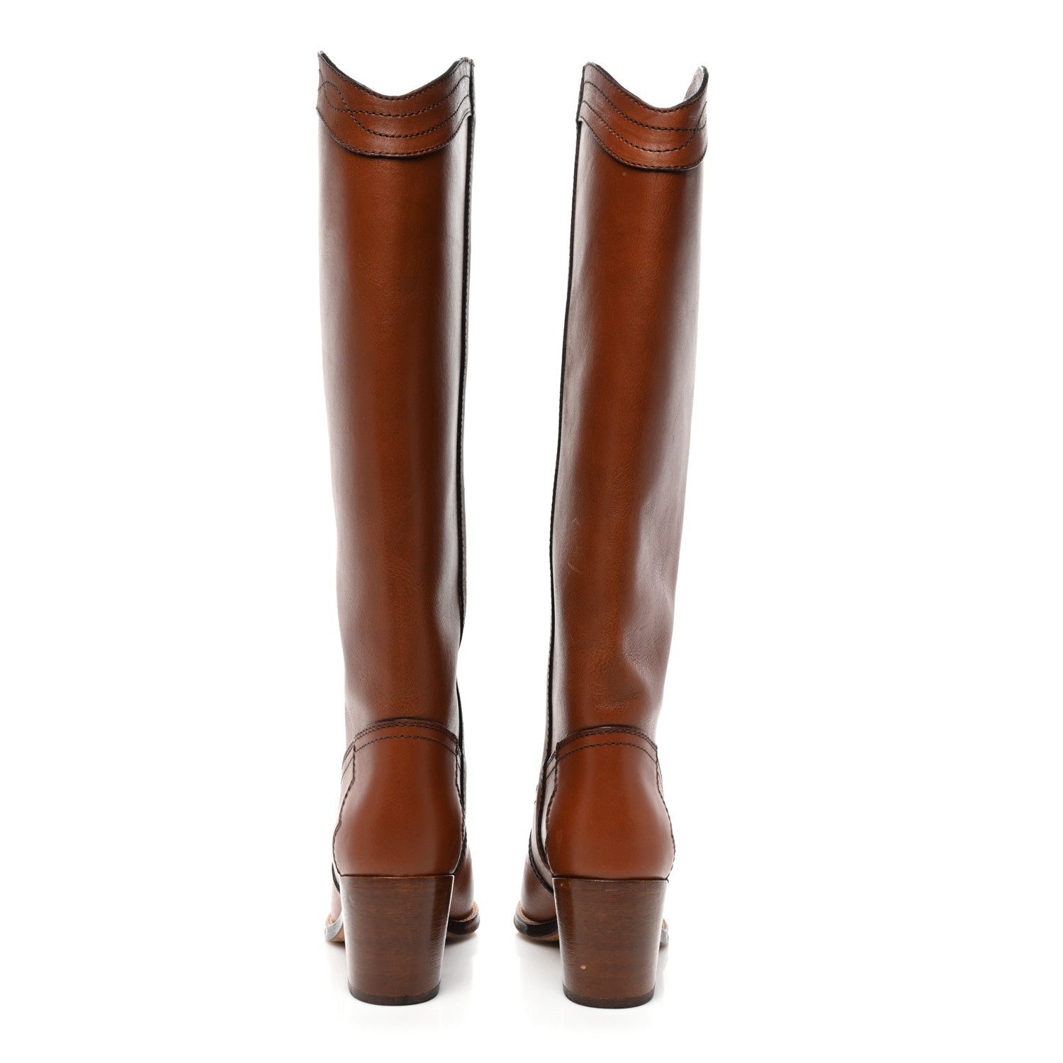Saint Laurent Calfskin Kate 60 Western Knee High Boots 36 New Papaya. 4 of 14