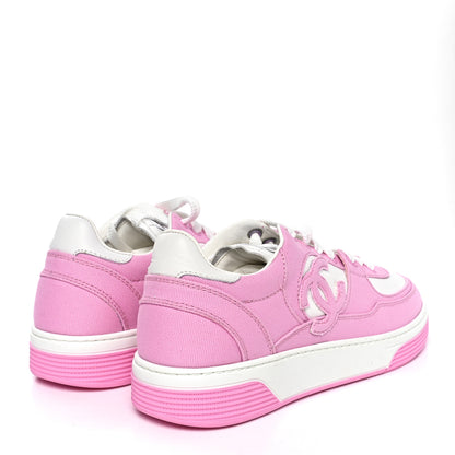 Chanel Cotton Sneakers 37 Pink White 8 of 17