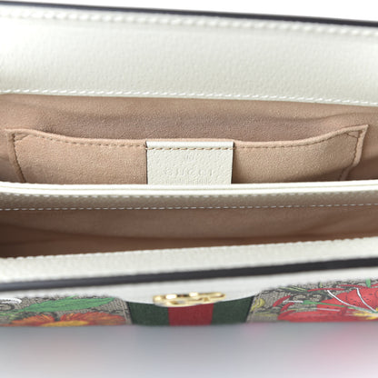 Gucci GG Supreme Monogram Flora Web Small Ophidia Chain Shoulder Bag White 8 of 11
