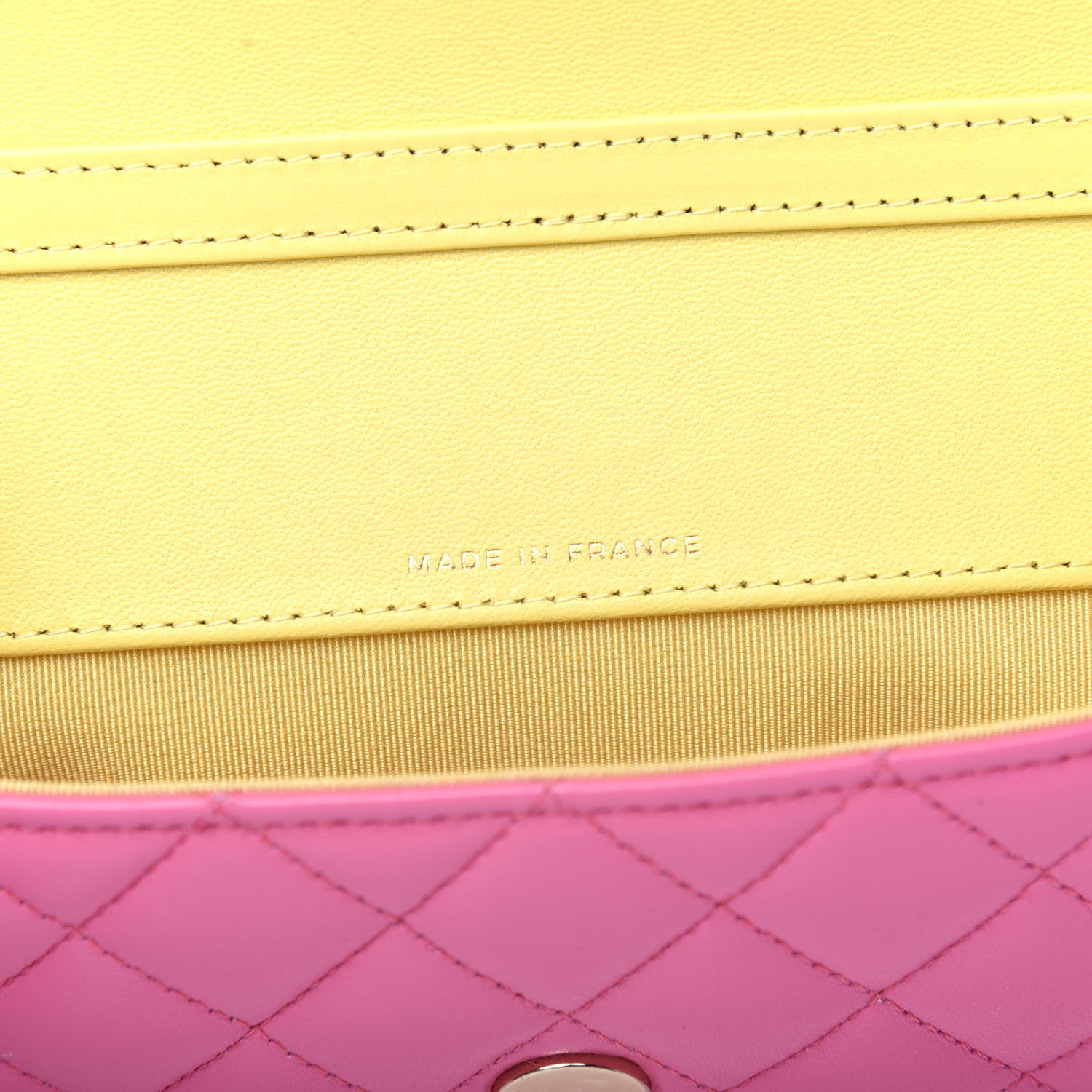 Chanel Lambskin Quilted Glasses Case With Chain Pink Yellow 7 of 12