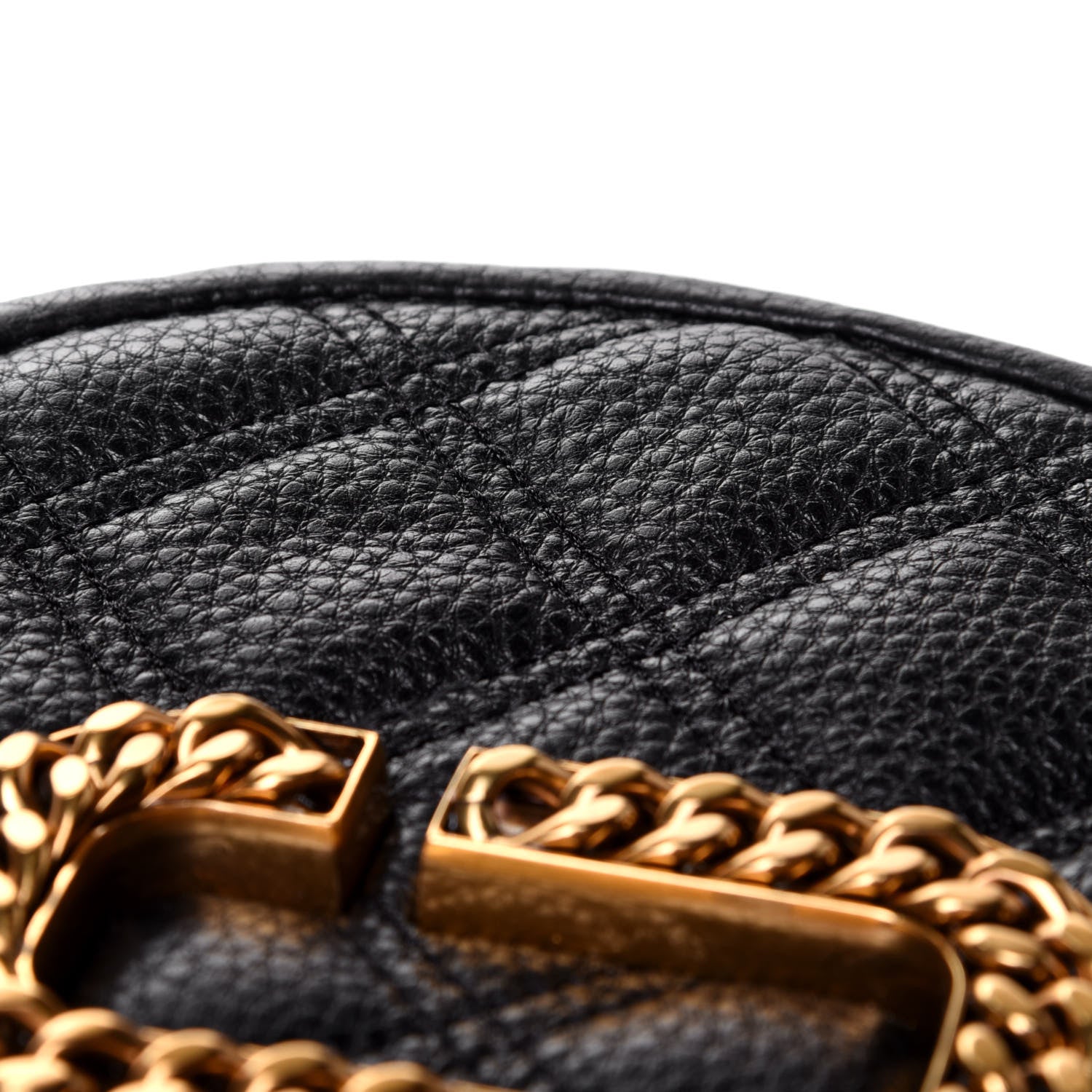 Marc Jacobs Grained Calfskin Quilted The Status Round Crossbody Black 5 of 5