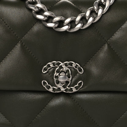 Chanel Lambskin Quilted Medium Chanel 19 Flap Khaki 8 of 11