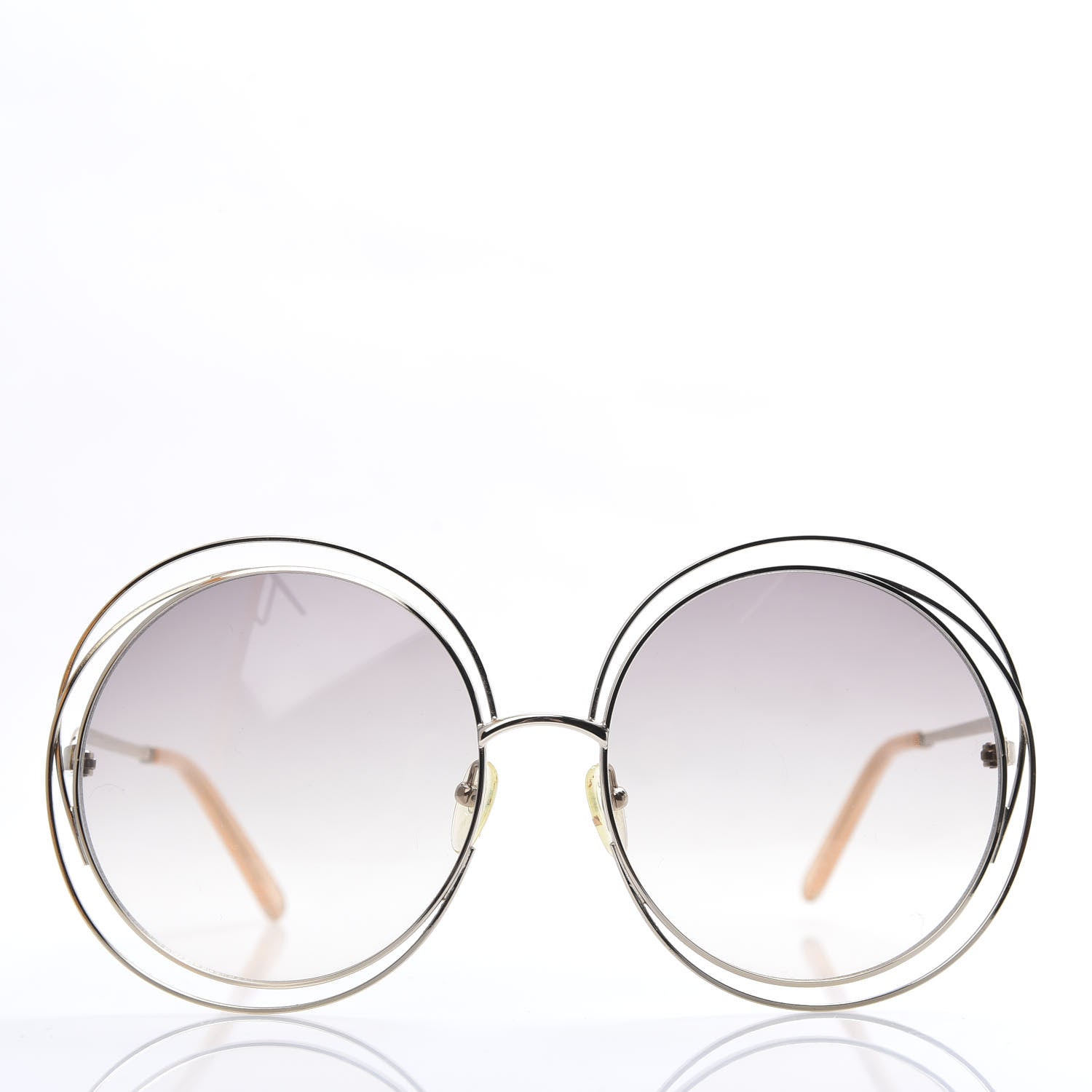 Chloe Metal Oversize Round Carlina Oversized Round Sunglasses CE114S Silver 2 of 7