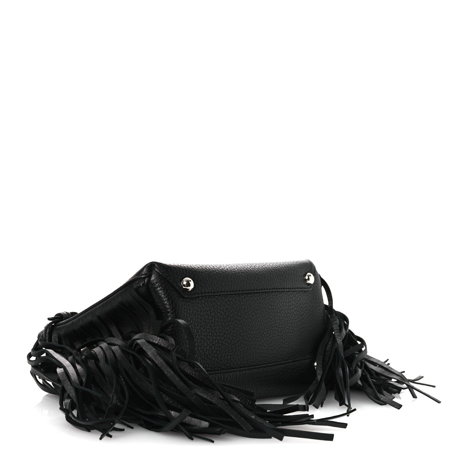 Burberry Grainy Calfskin Studded Fringe Baby Banner Tote Black 4 of 11