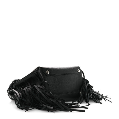 Burberry Grainy Calfskin Studded Fringe Baby Banner Tote Black 4 of 11