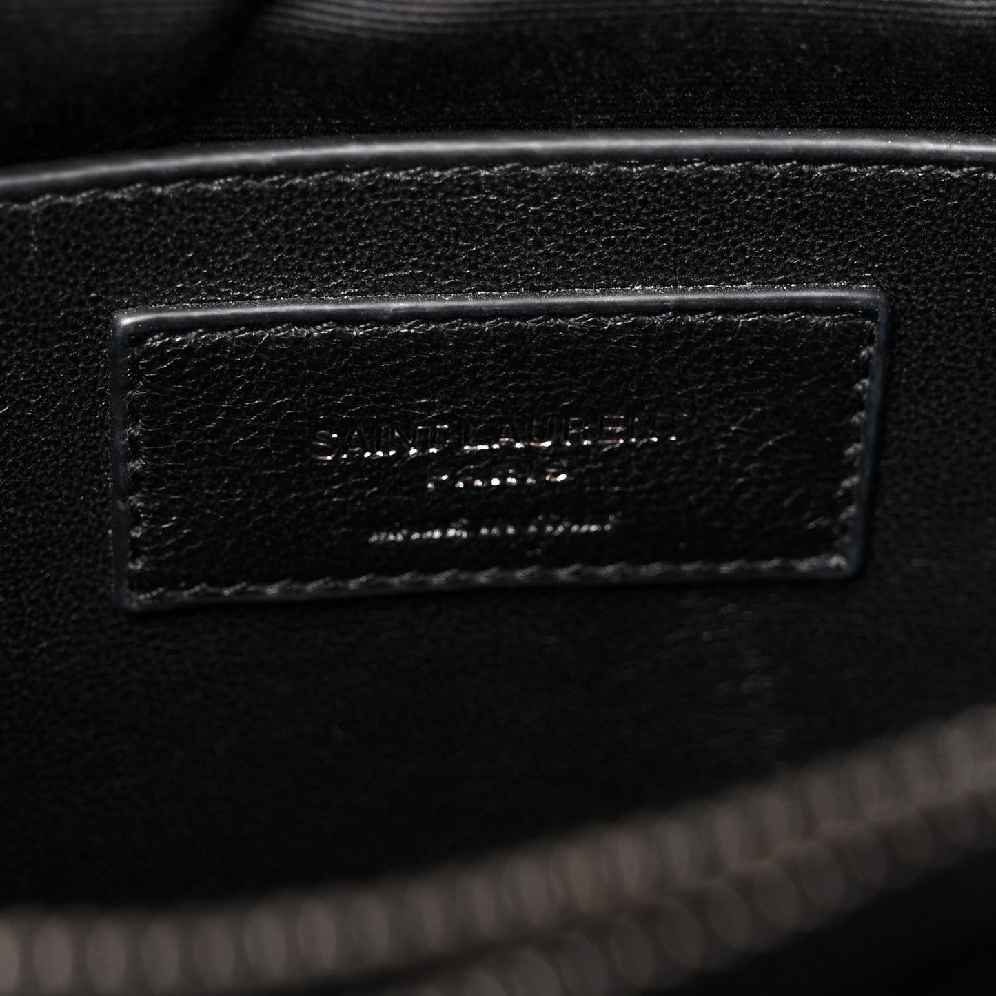 Sheepskin Matelasse Chevron Monogram Large College Satchel Black