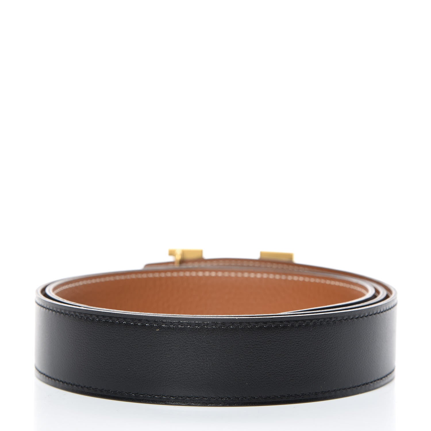 Hermes Box Togo 32mm H Belt 95 Black Gold 3 of 8