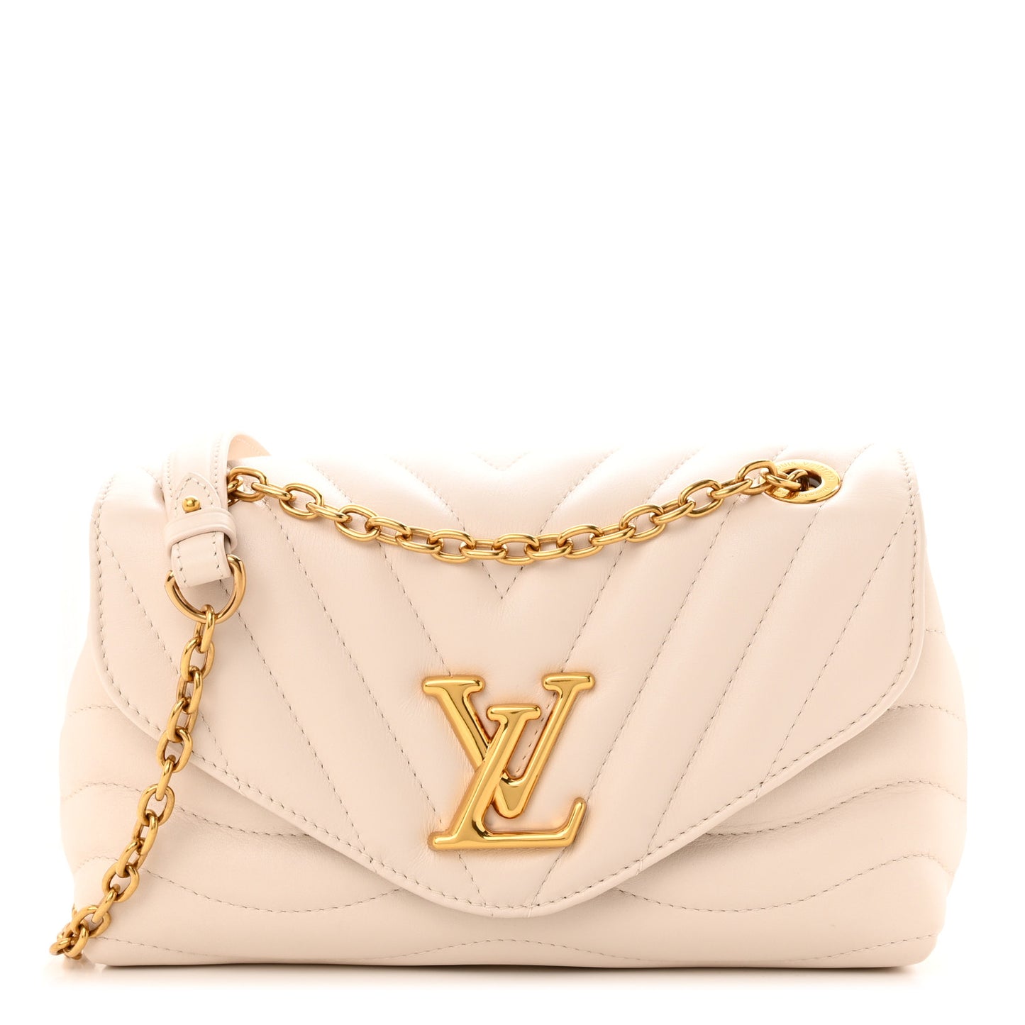 Calfskin LV New Wave Chain Bag Ivory