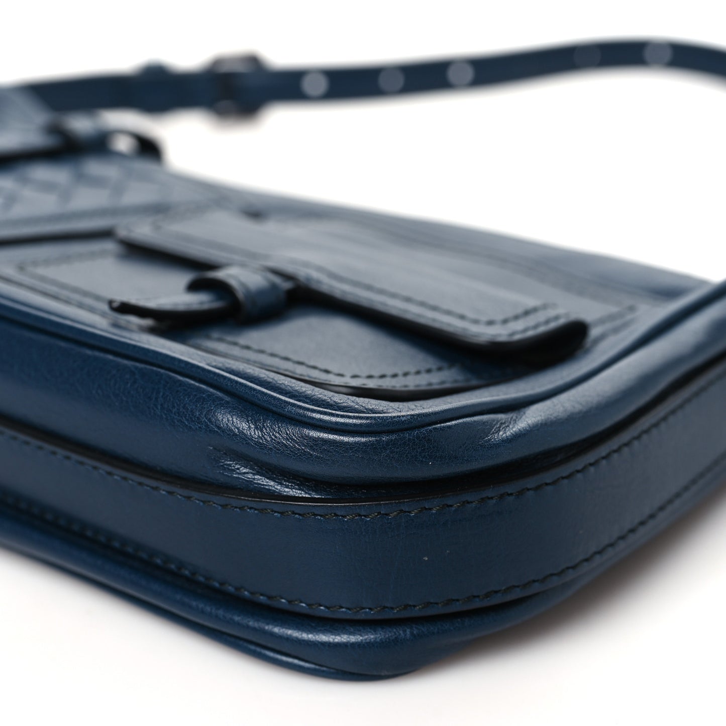 Nappa Intrecciato Multipocket Shoulder Bag Blue