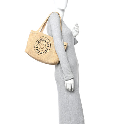 Stella McCartney Raffia Crochet Logo Small Tote Bag Natural 2 of 11