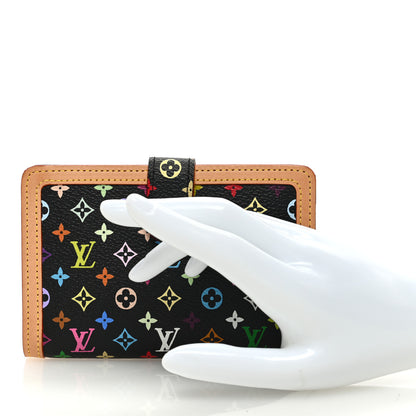 Louis Vuitton Monogram Multicolor French Purse Wallet Black 2 of 6