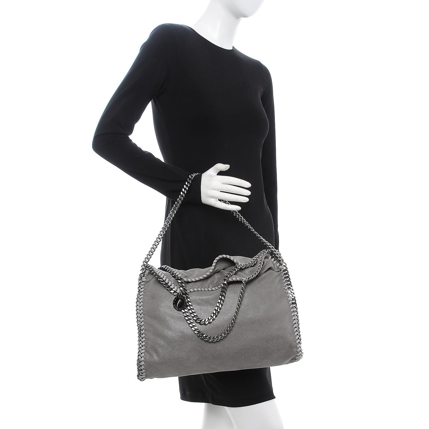 Shaggy Deer Falabella Fold Over Tote Grey