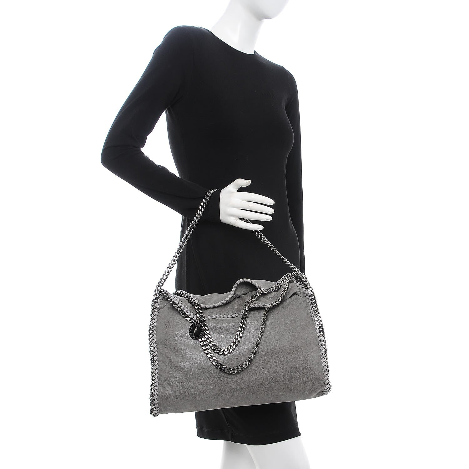 Stella McCartney Shaggy Deer Falabella Fold Over Tote Grey 2 of 8