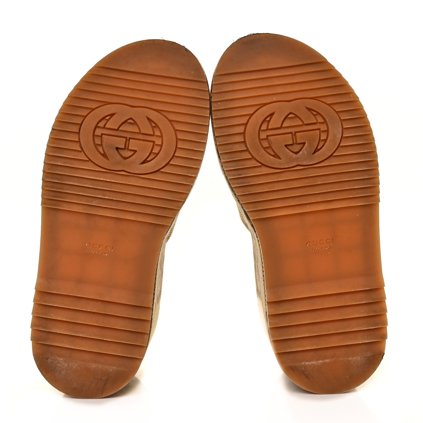 Monogram Jumbo GG Platform Slide Wedge Sandals 39 Camel Ebony