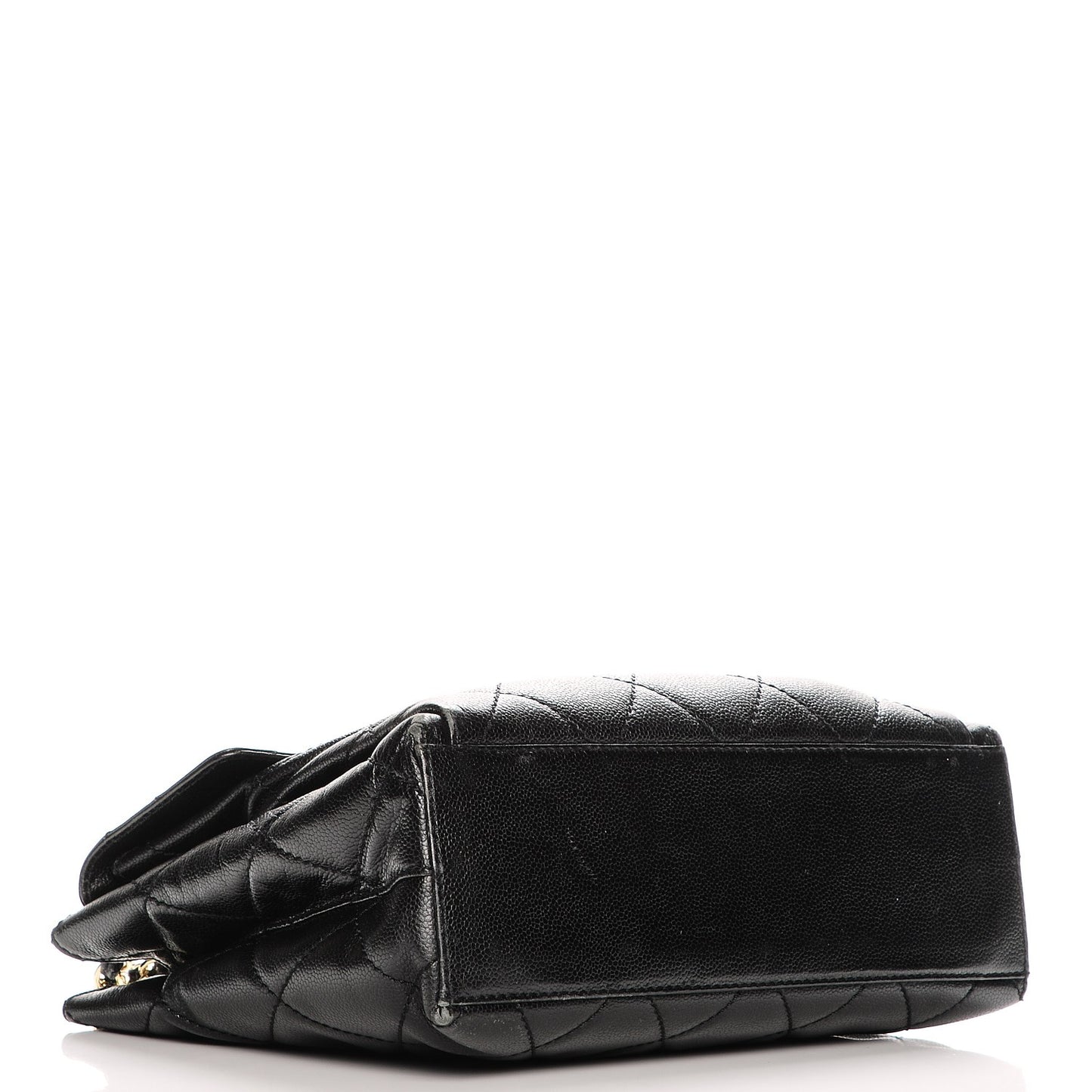 Caviar Quilted Flap Shoulder Bag Black