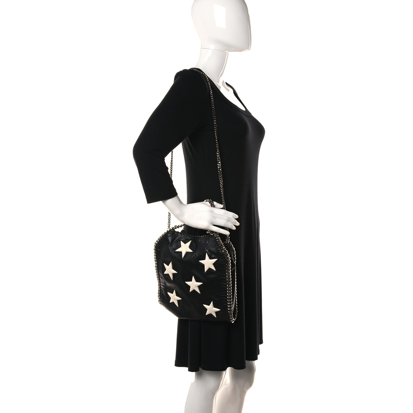 Alter Nappa Embossed Mini Star Falabella Tote Black