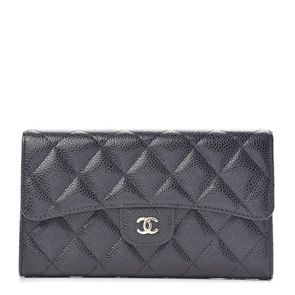 Chanel Caviar Quilted Large Flap Wallet Black 1 of 9