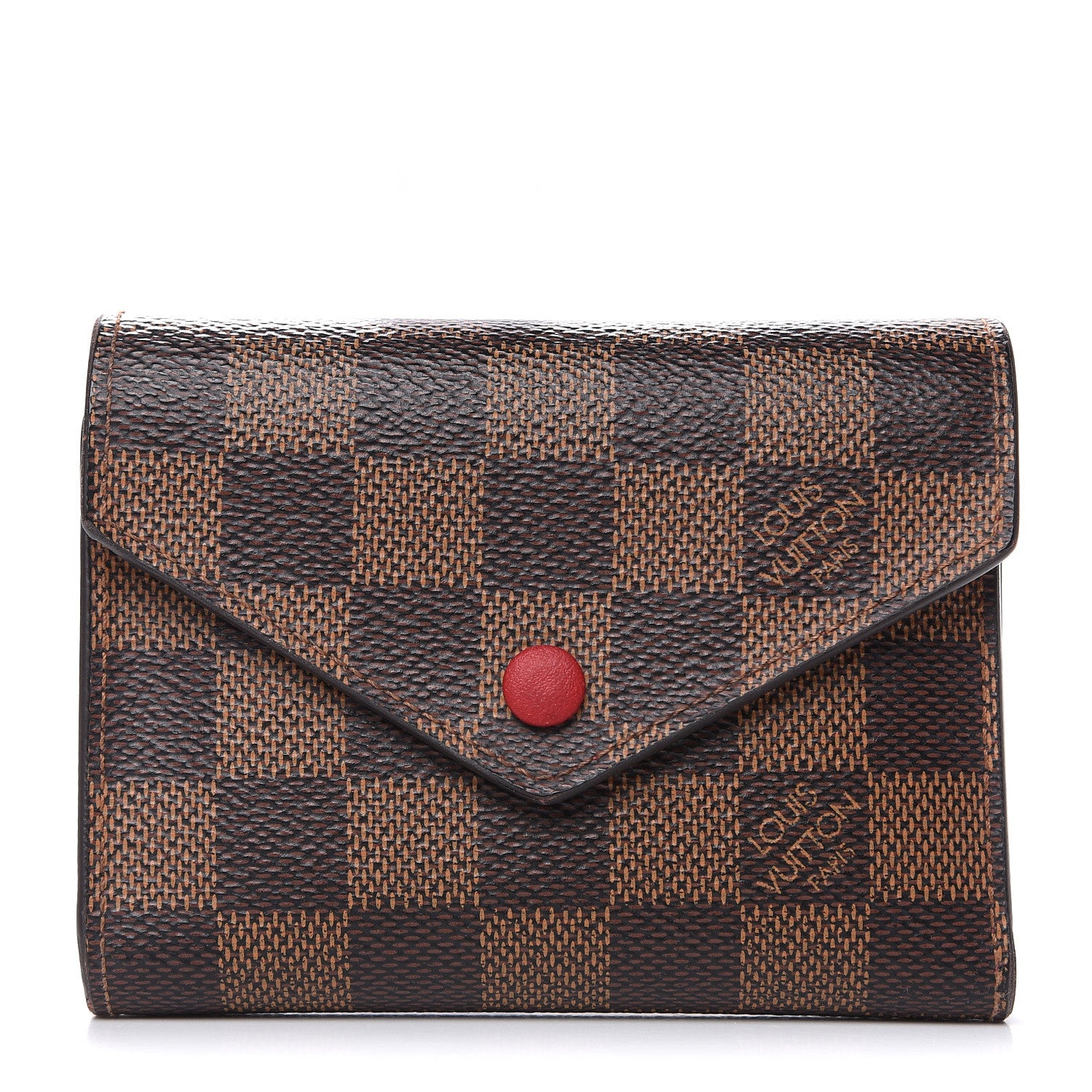 Louis Vuitton Damier Ebene Victorine Wallet Red 1 of 10