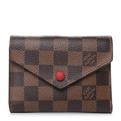 Louis Vuitton Damier Ebene Victorine Wallet Red 1 of 10