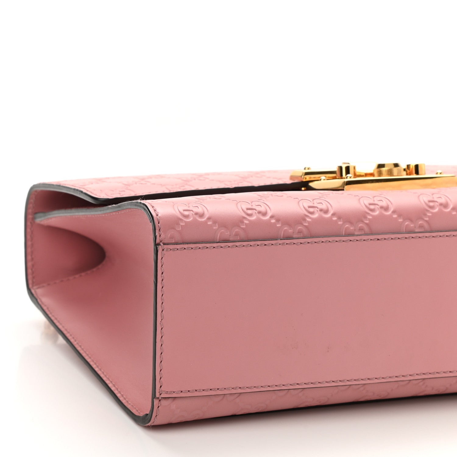 Gucci Guccissima Signature Medium Padlock Shoulder Bag Rose Baby Candy 9 of 10