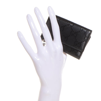 Gucci Imprime Monogram GG Pierce 6 Key Case Black 2 of 7