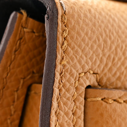 Hermes Epsom Casaque Mini Kelly Sellier 20 Etoupe Sesame Bleu Indigo 12 of 19