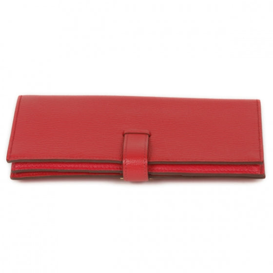 Hermes Chevre Bearn Wallet w Gusset Vermillion Red 4 of 13