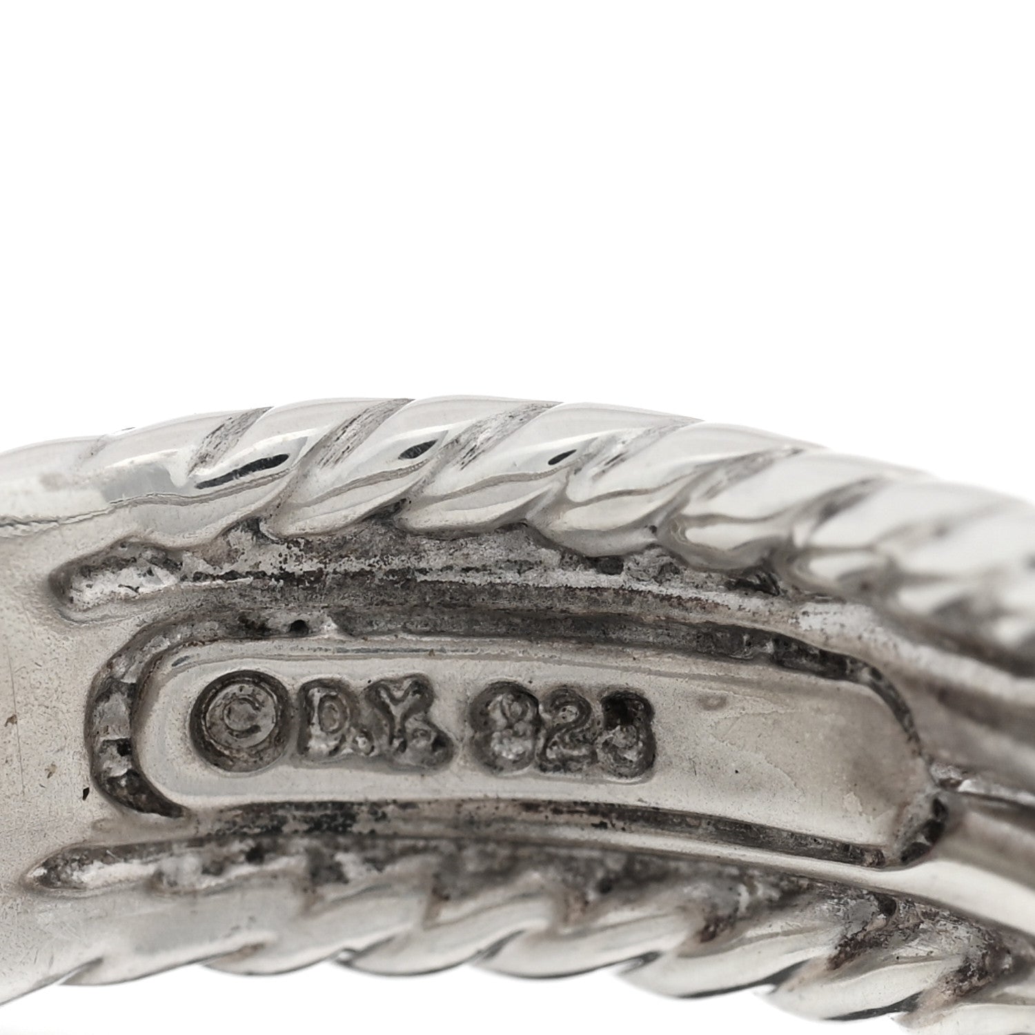 David Yurman Sterling Silver Diamond 7mm Crossover Ring 53 6.5 4 of 4
