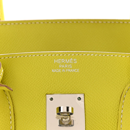 Hermes Epsom Candy Birkin 35 Lime Gris Perle 5 of 10