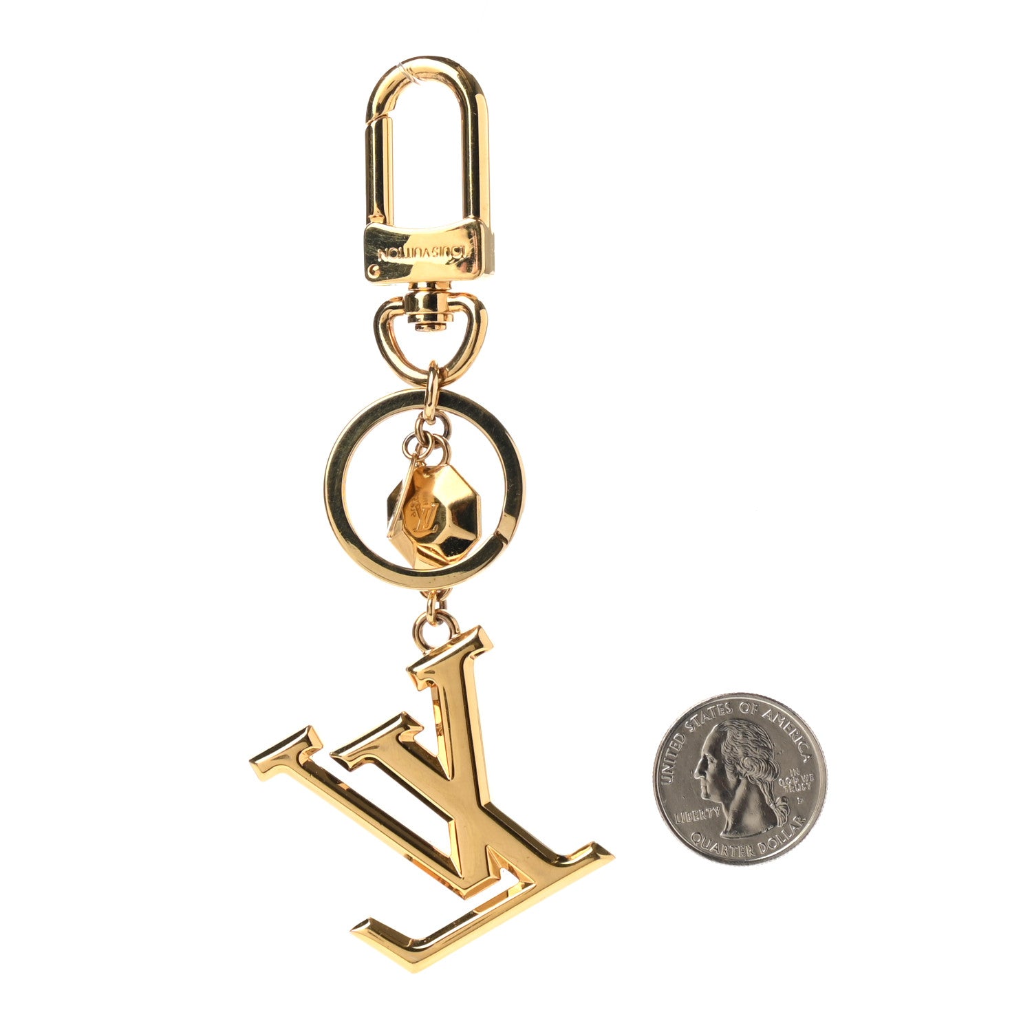 Louis Vuitton LV Facettes Bag Charm Key Holder Gold 2 of 6