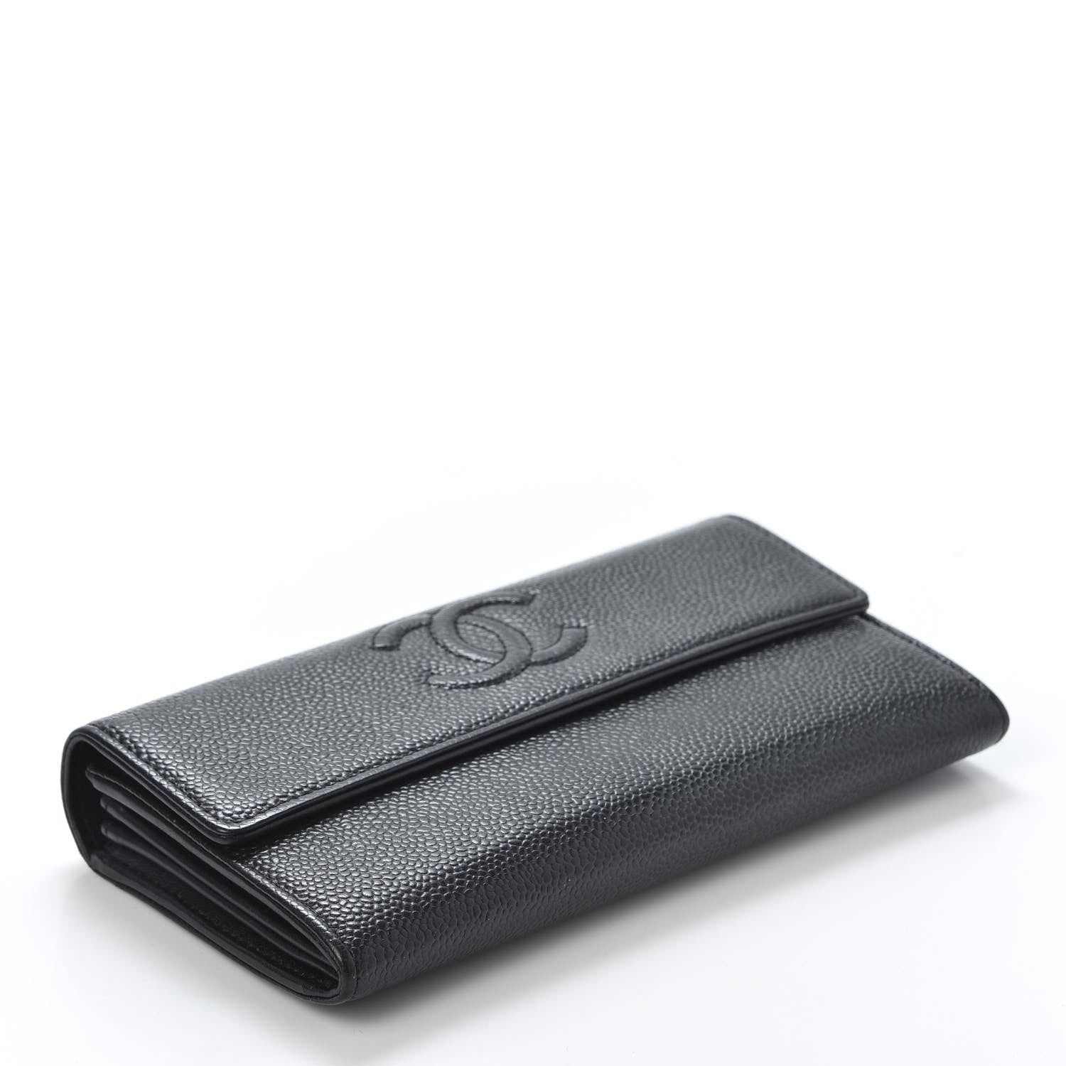 Chanel Caviar Timeless CC Large Gusset Flap Wallet Black 3 of 10
