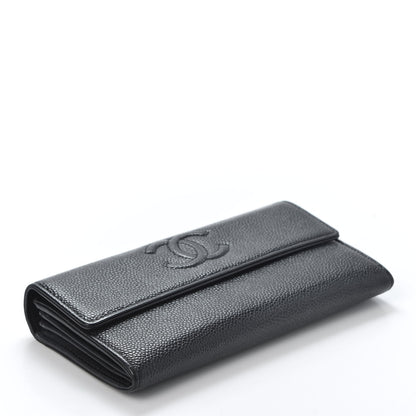 Chanel Caviar Timeless CC Large Gusset Flap Wallet Black 3 of 10