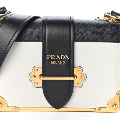 Prada City Calf Saffiano Cahier Bag Talco Black 7 of 9