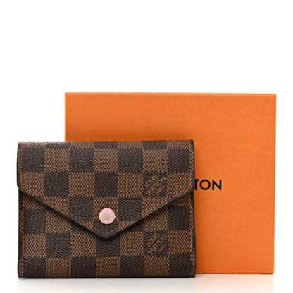 Louis Vuitton Damier Ebene Victorine Wallet Rose Ballerine 8 of 8