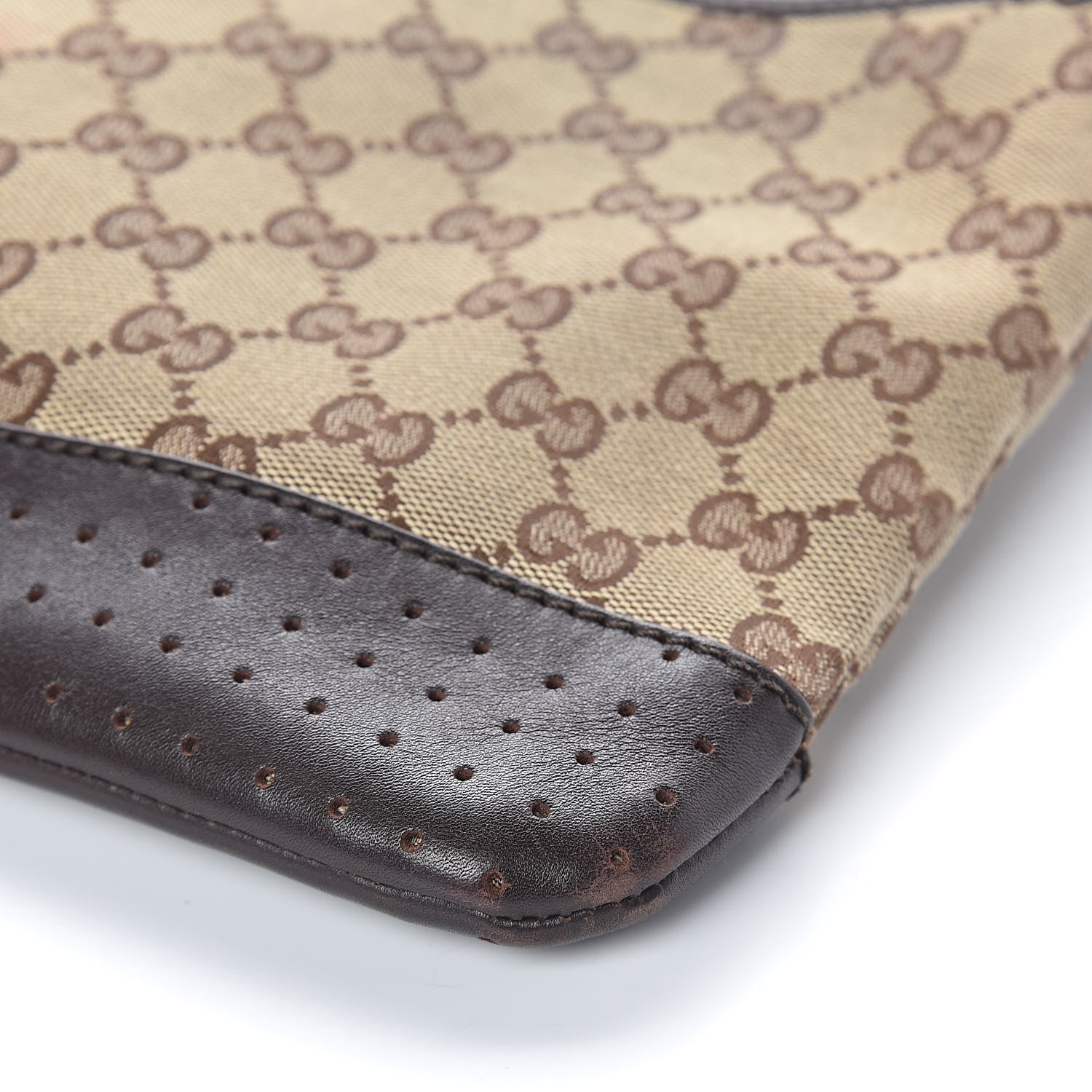 Gucci Monogram Calfskin Perforated Medium Flat Messenger Bag Dark Brown 9 of 10