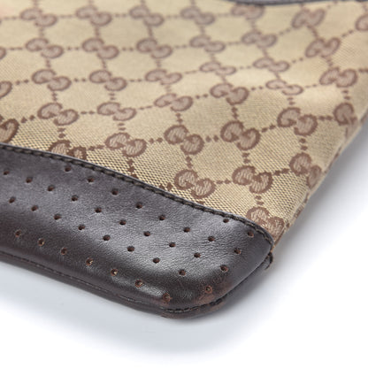 Gucci Monogram Calfskin Perforated Medium Flat Messenger Bag Dark Brown 9 of 10