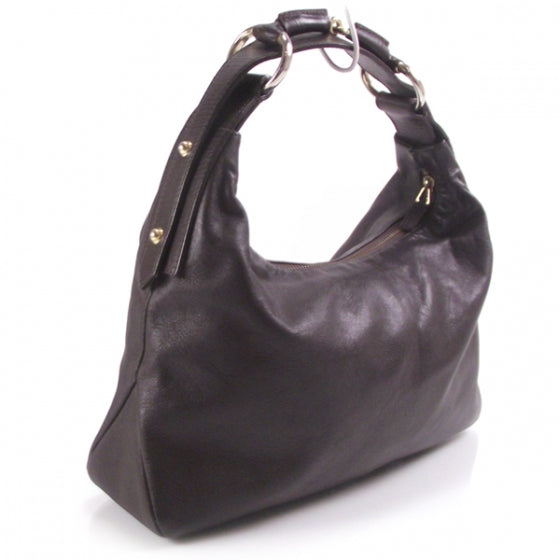 Gucci Leather Medium Horsebit Chain Hobo Brown 3 of 11