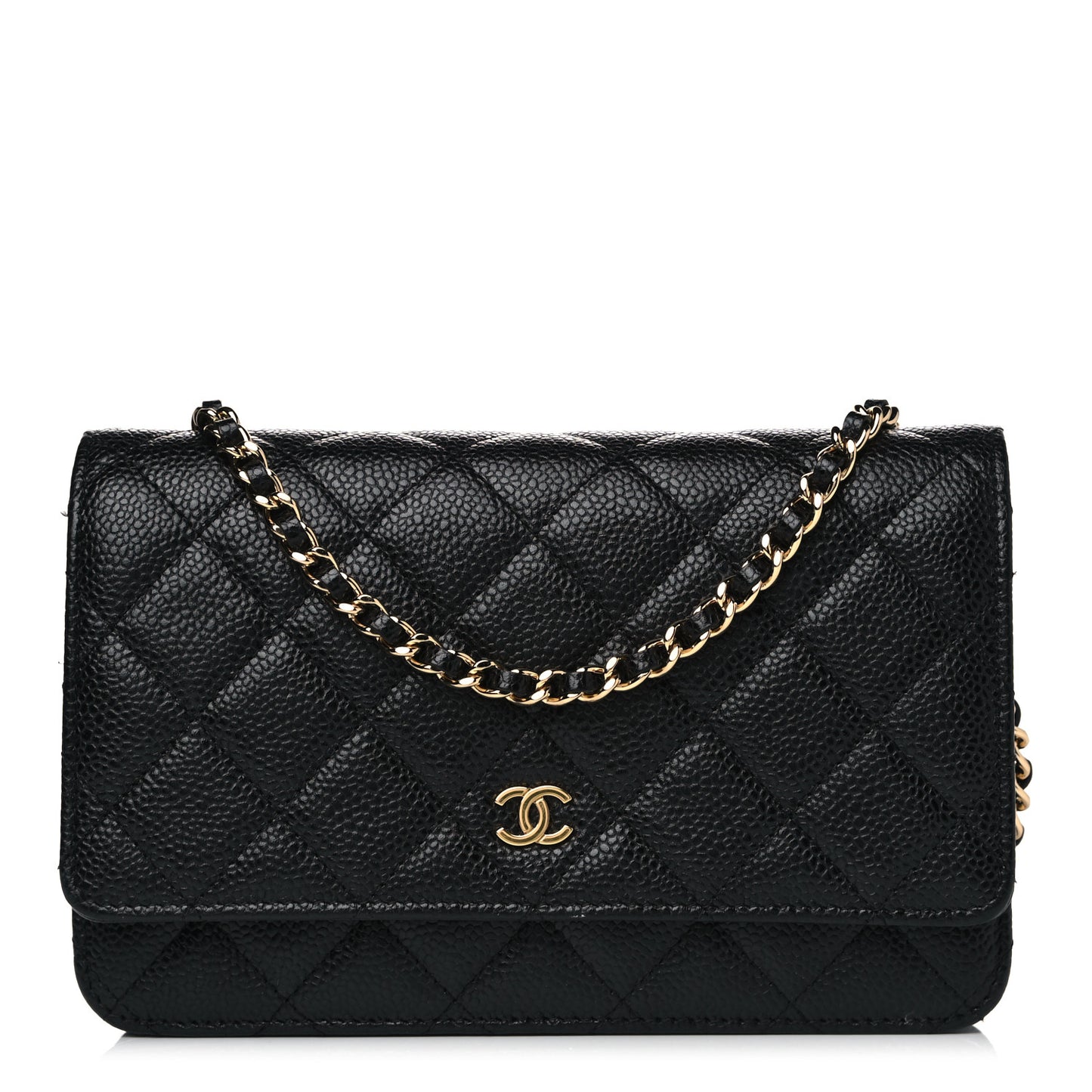 Caviar Quilted Wallet On Chain WOC Black