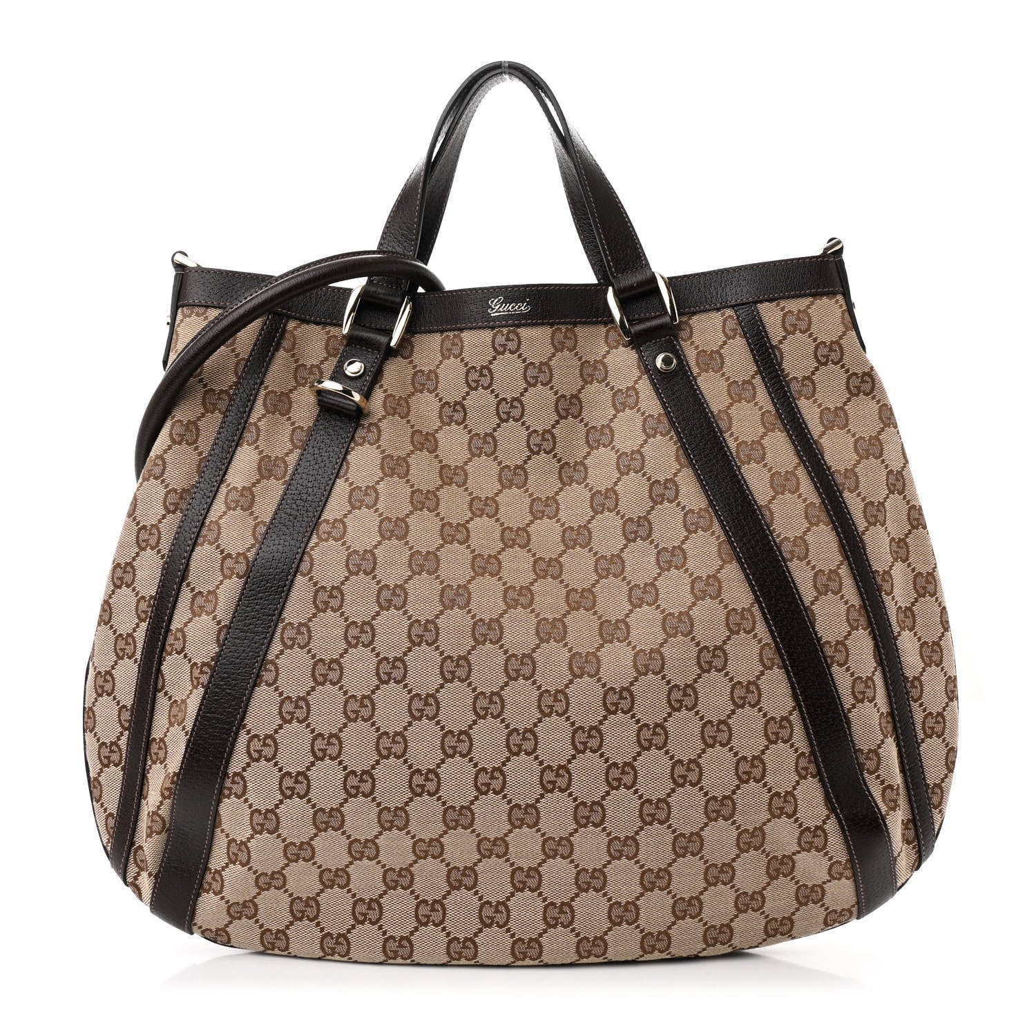 Gucci Monogram Medium Abbey Convertible Tote Dark Brown 1 of 10