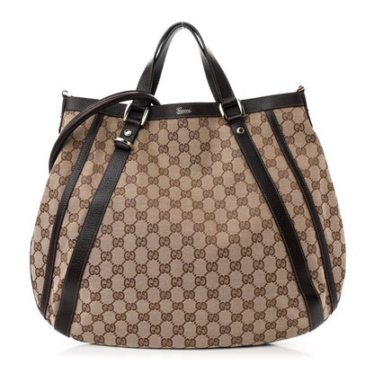 Gucci Monogram Medium Abbey Convertible Tote Dark Brown 1 of 10