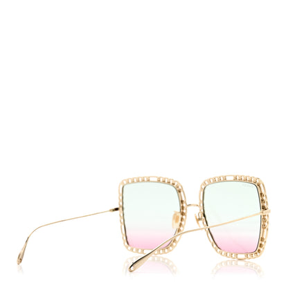 Gucci Square Frame Oversized Sunglasses GG1033S Gold Orange 4 of 6