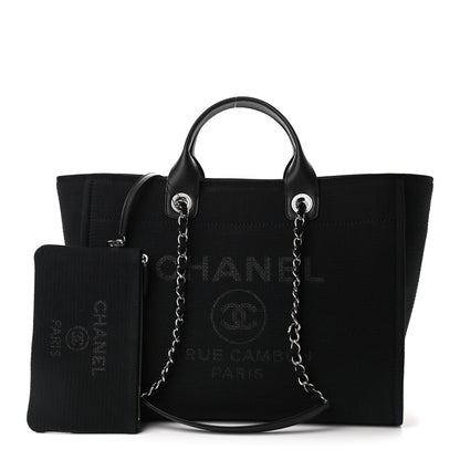 Chanel Mixed Fibers Medium Deauville Tote Black 1 of 9